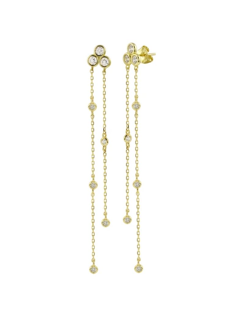 JTG Jewelry Bezel DBY Chain Earrings Gold