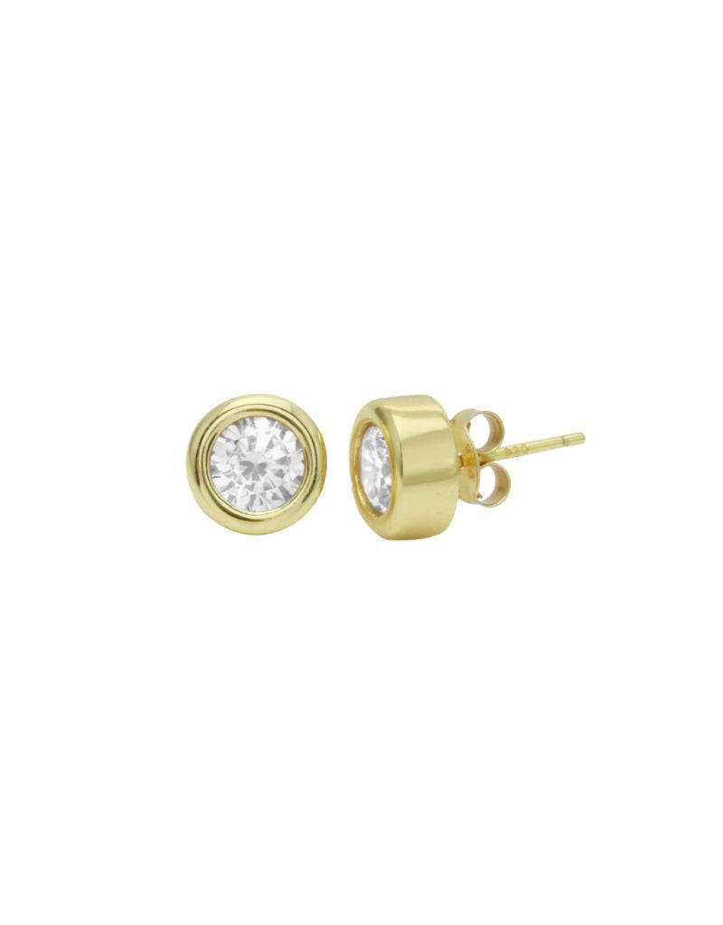 JTG Jewelry Bezel Diamond Studs Gold