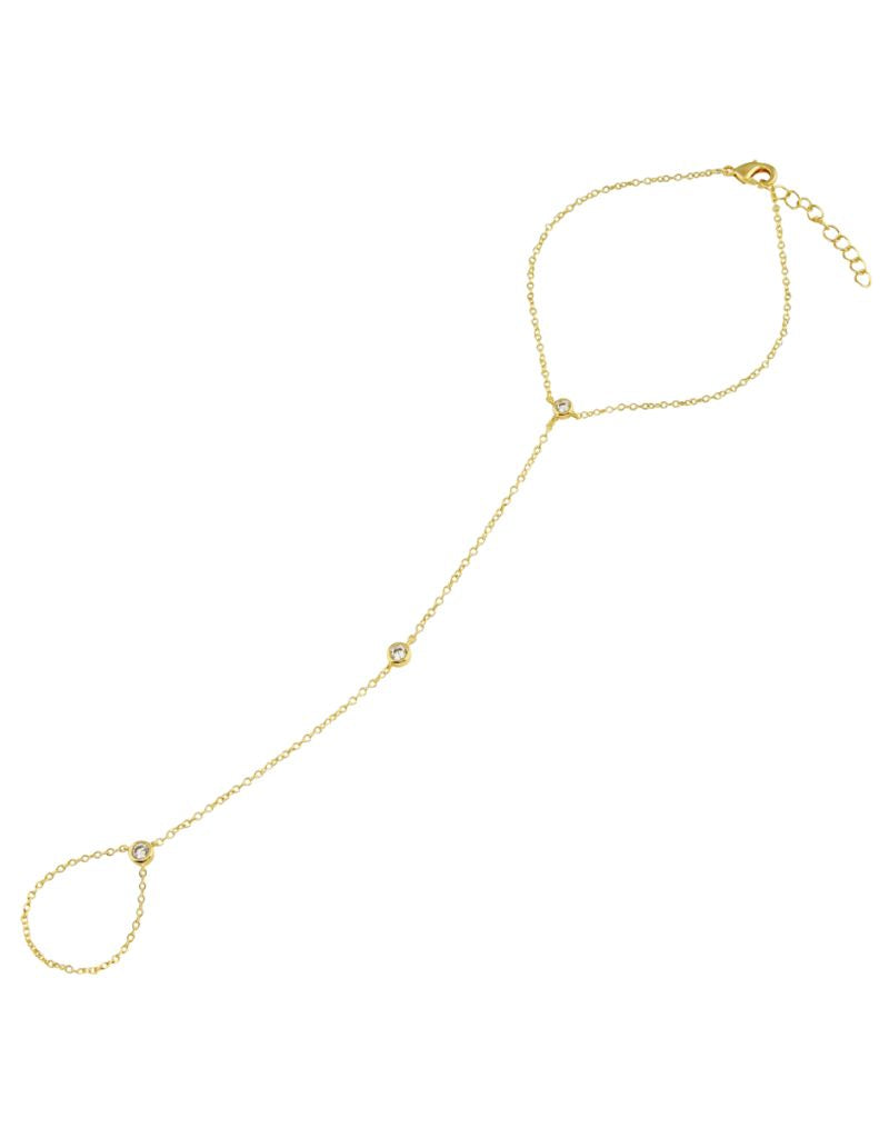 JTG Jewelry Bezel Hand Chain Gold