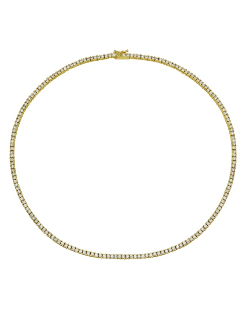 JTG Jewelry Classic Thin Tennis Choker Gold