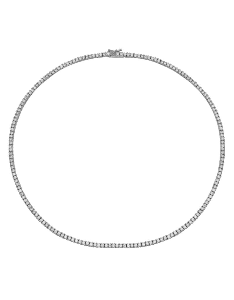 JTG Jewelry Classic Thin Tennis Choker Silver