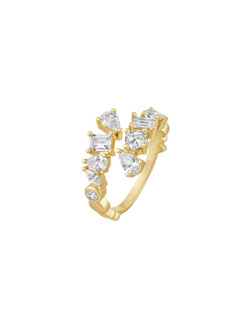 JTG Jewelry Cluster Glow Ring Gold