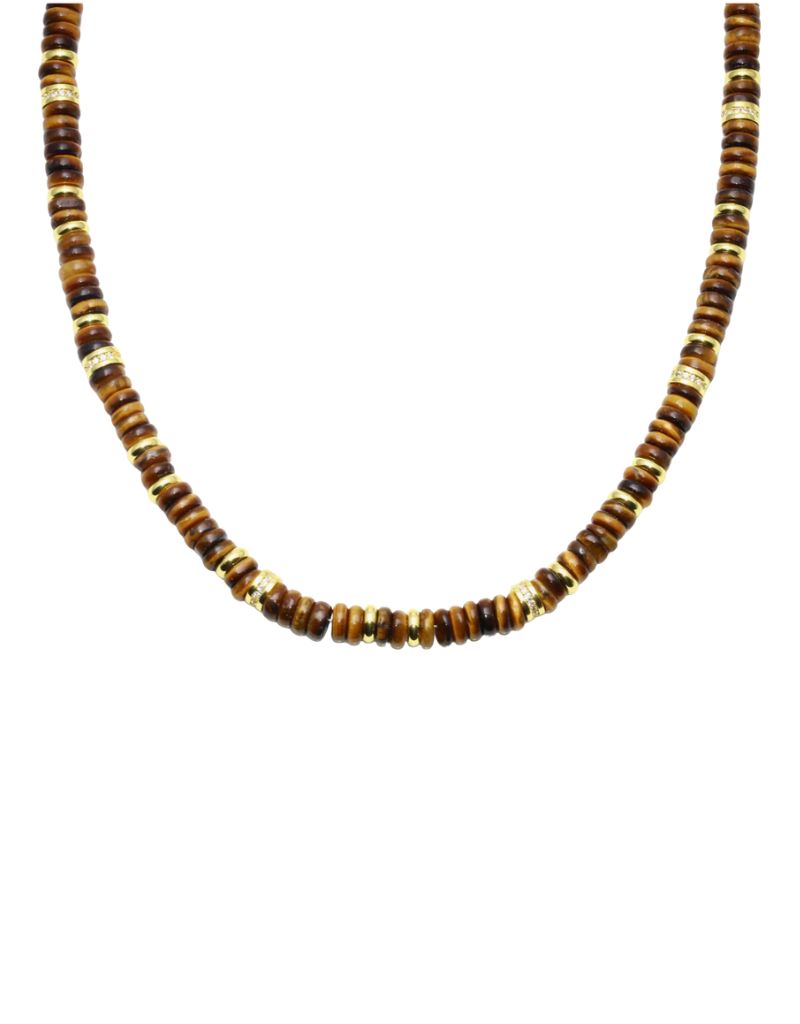 JTG Jewelry Color Pukka Gold Necklace Brown