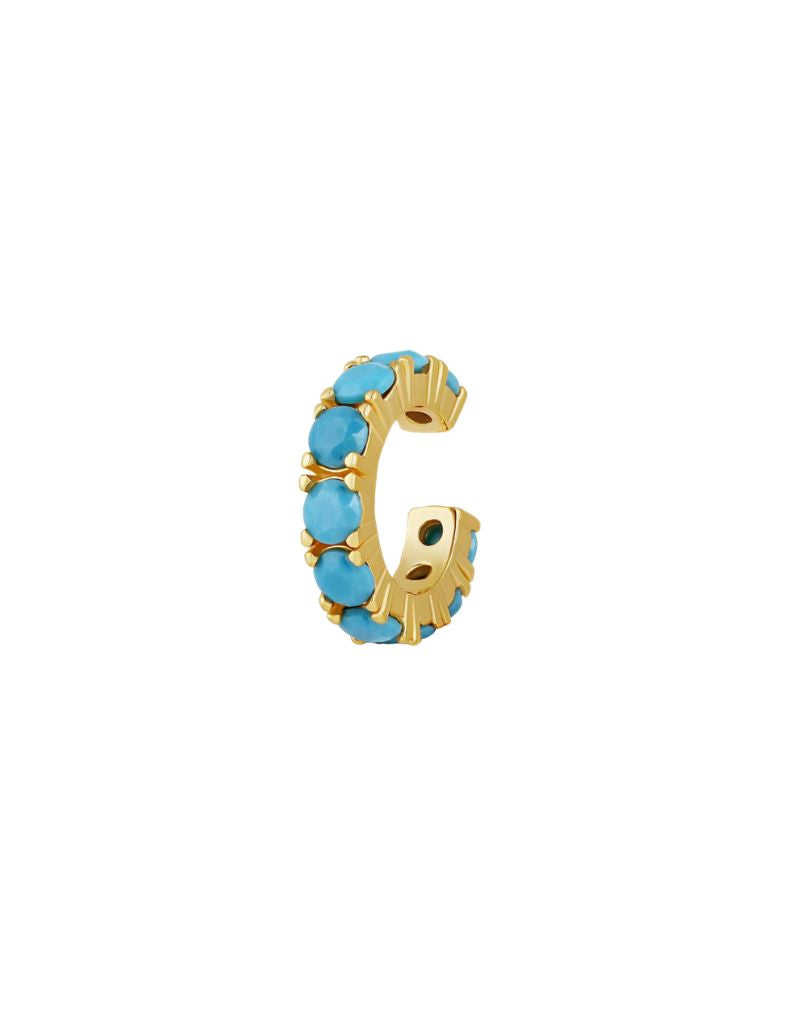 JTG Jewelry Eternity Ear Cuff Gold Turquoise