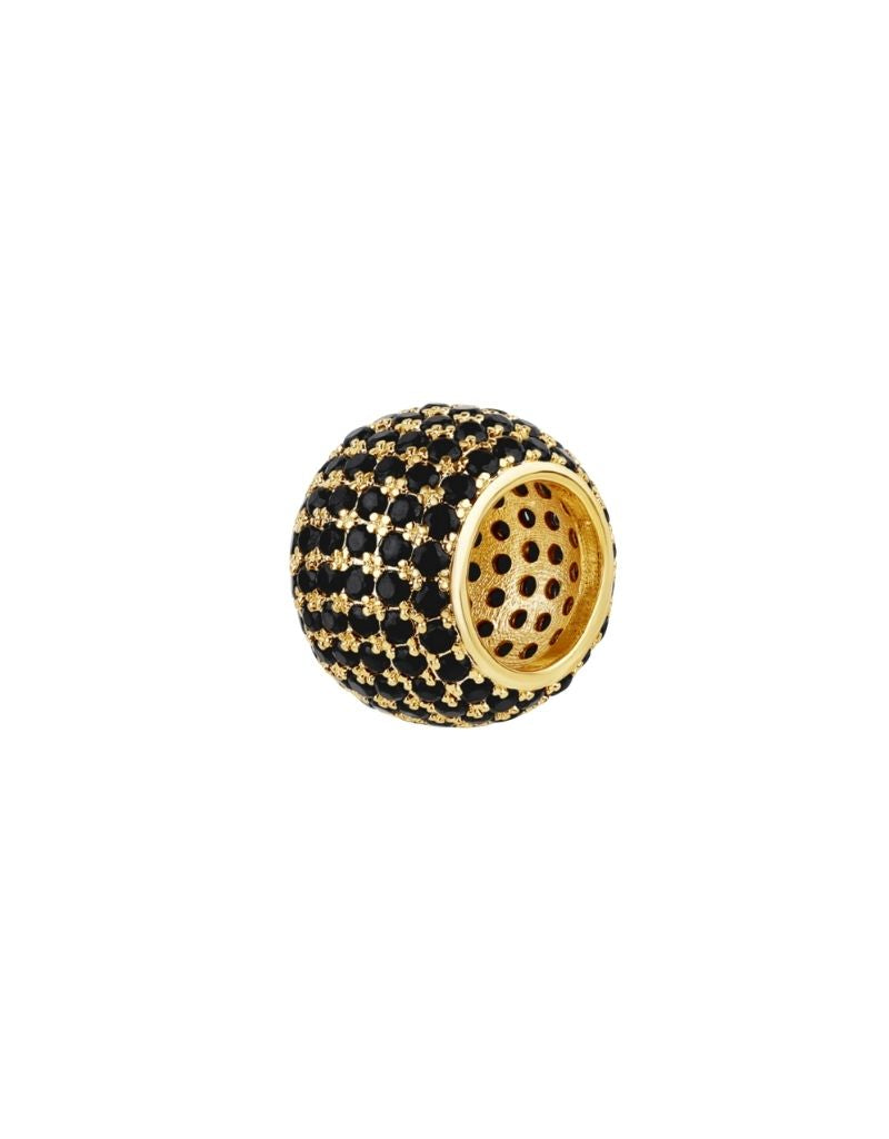 JTG Jewelry Full Pave Spacer Charm Gold Black