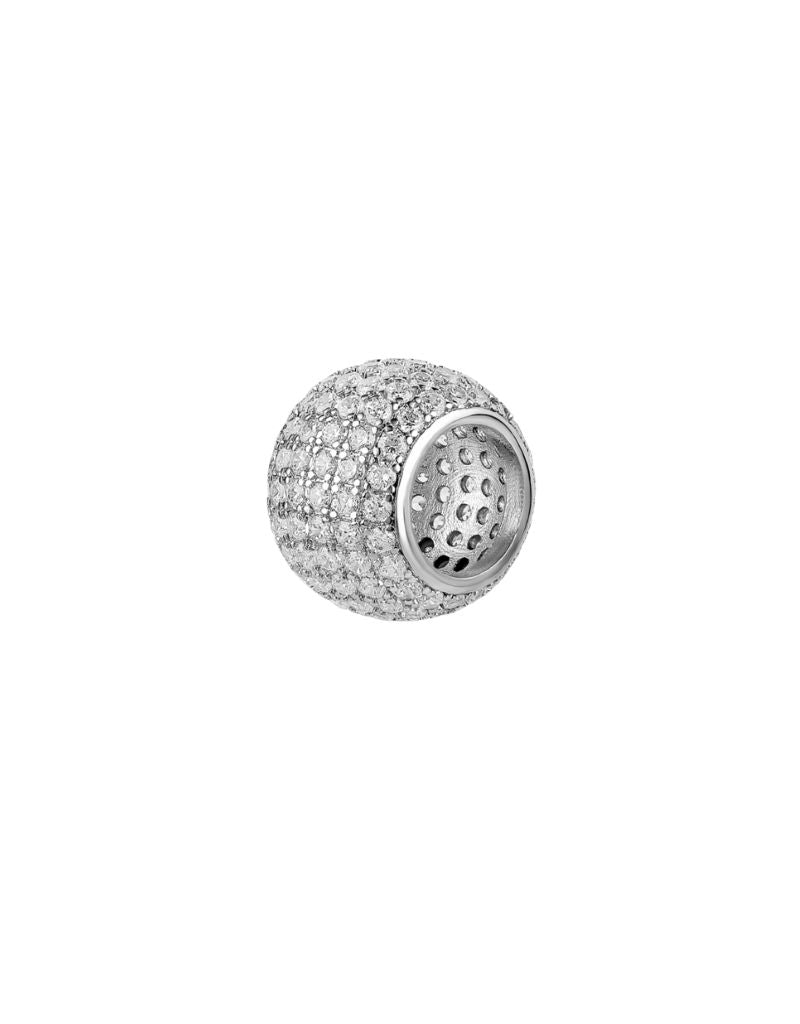 JTG Jewelry Full Pave Spacer Charm Silver