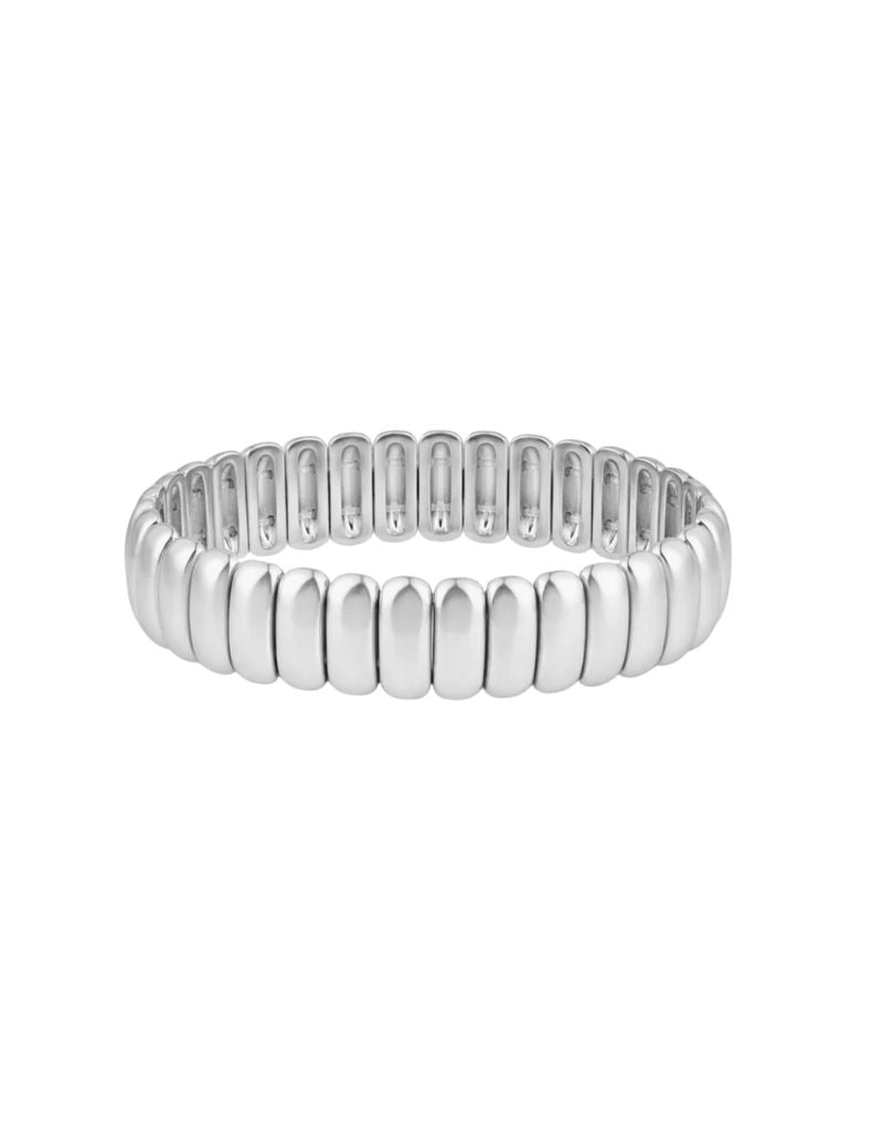 JTG Jewelry Luxe Tube Stretchy Bracelet Silver