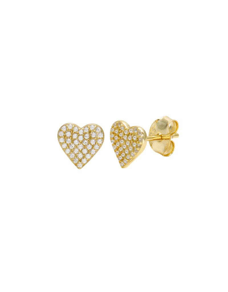 JTG Jewelry Mini Heart Studs Gold