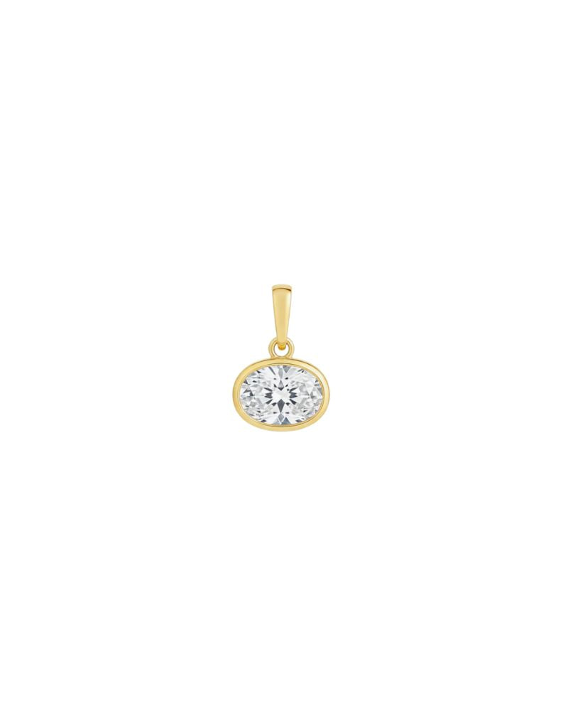 JTG Jewelry Oval Ice Bezel Charm