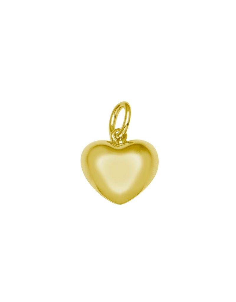 JTG Jewelry Puff Heart Charm Gold