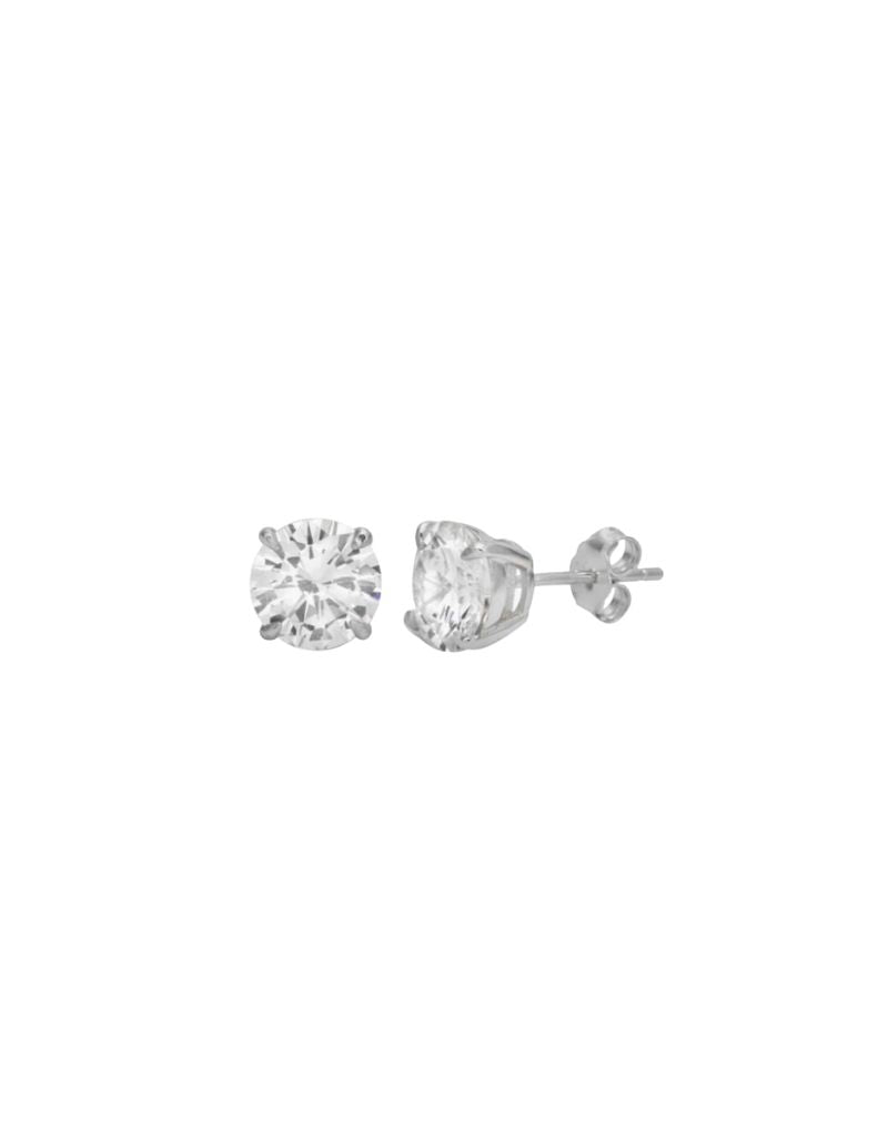 JTG Jewelry Round Diamond Like Studs Silver