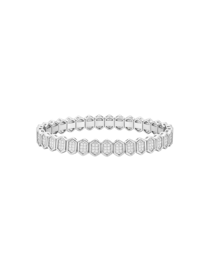 JTG Jewelry Shield Spark Stretchy Bracelet Silver