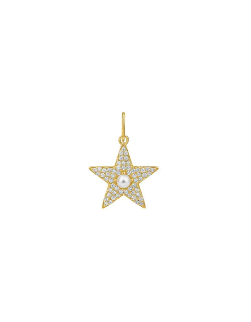 JTG Jewelry Starlight Pave Charm Gold White