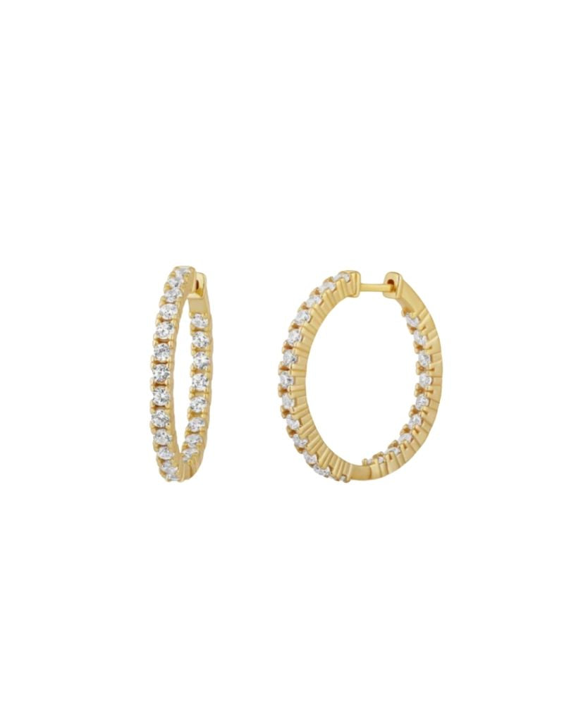 JTG Jewelry The Perfect Diamond Hoops Gold