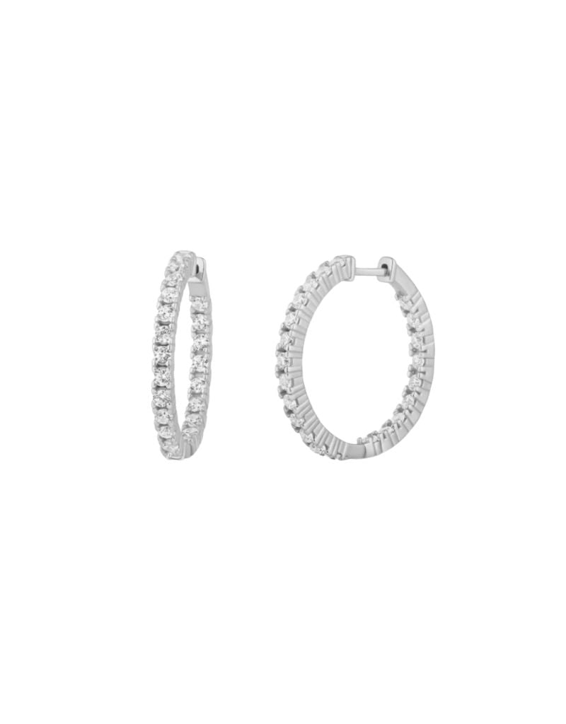JTG Jewelry The Perfect Diamond Hoops Silver