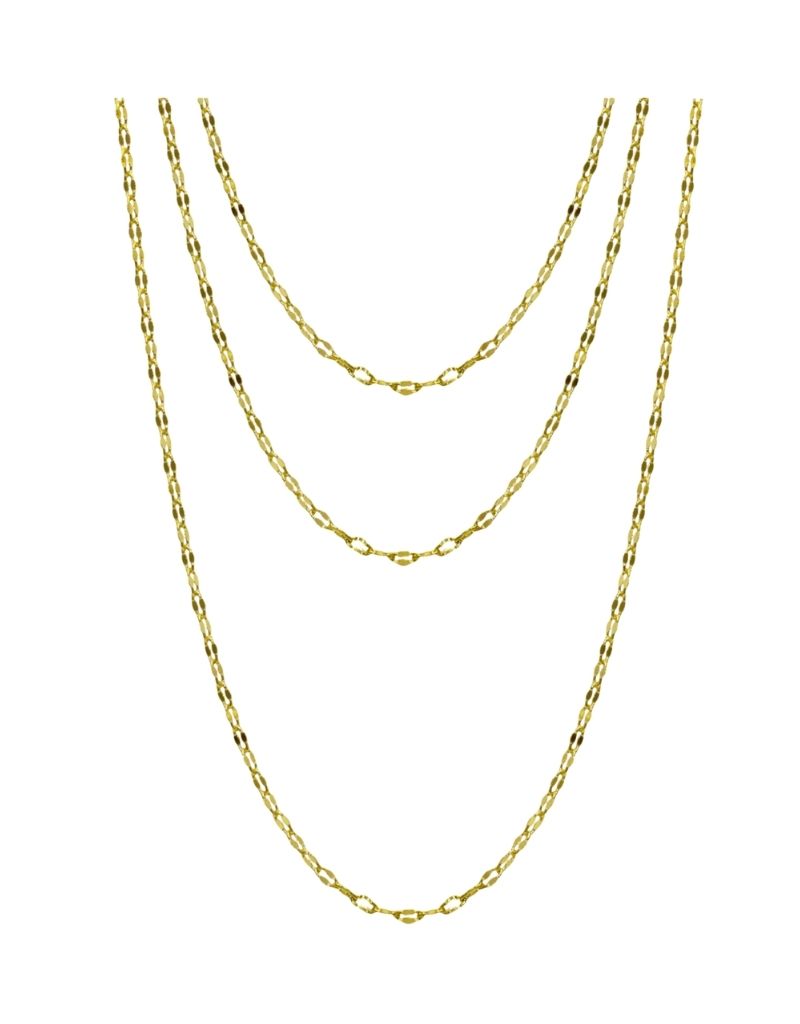 JTG Jewelry Triple Layer Shimmery Necklace Gold