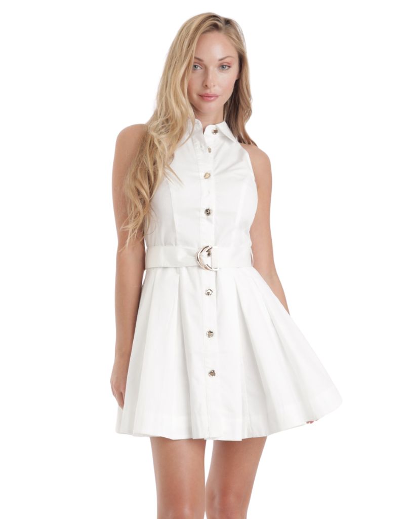 Karina Grimaldi Kaia Solid Mini Dress White