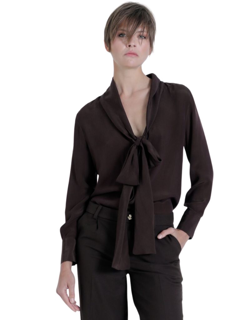 Karina Grimaldi Samantha Solid Top Chocolate Brown