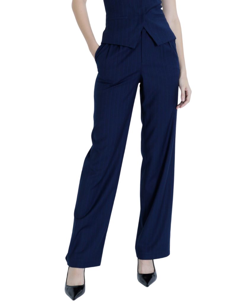 Karina Grimaldi Zoe Striped Pants Navy Pinstripe