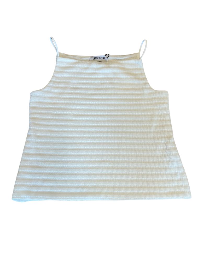 LNA Lena High Neck Tank Off White