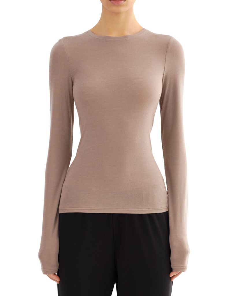 Lamarque Medora Long Sleeve Top Taupe