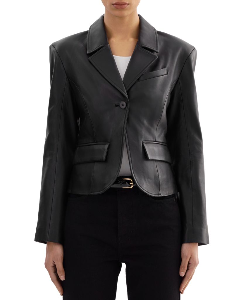 Lamarque Valentina Black Leather Blazer