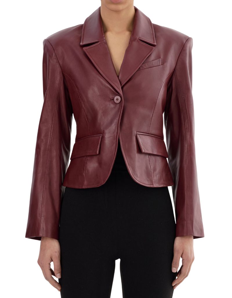 Lamarque Valentina Burgundy Leather Blazer