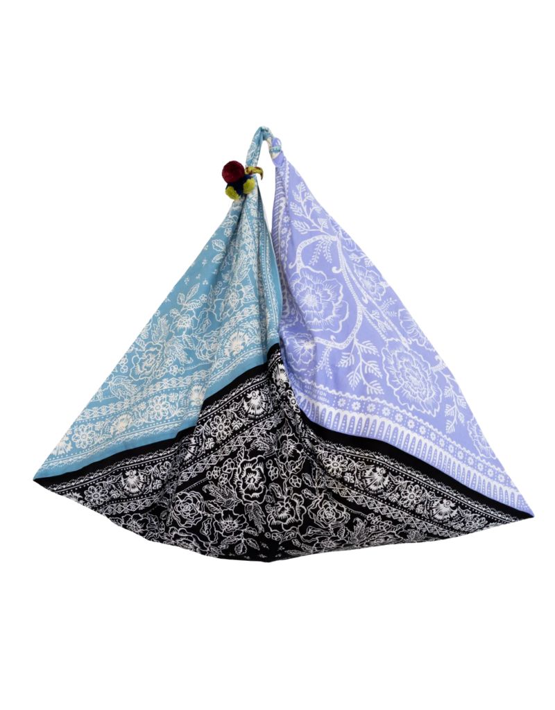 Last Chance Textiles Big Bindle Bag Patchwork Periwinkle Black Blue