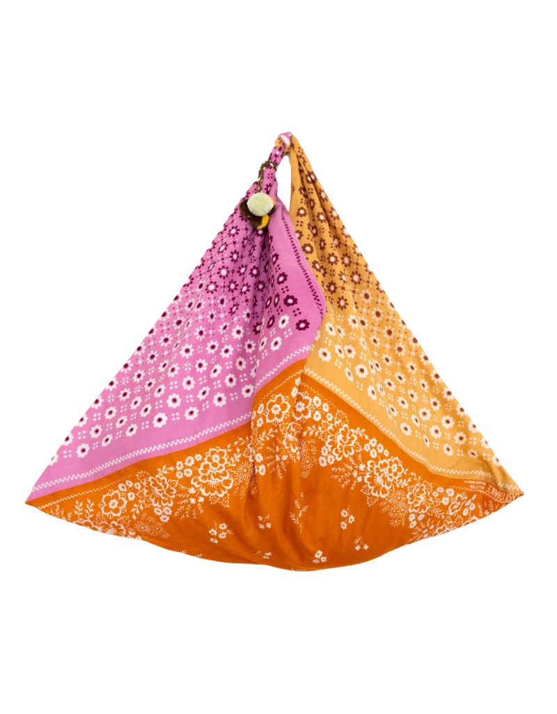 Last Chance Textiles Big Bindle Bag Patchwork Yellow Orange Pink