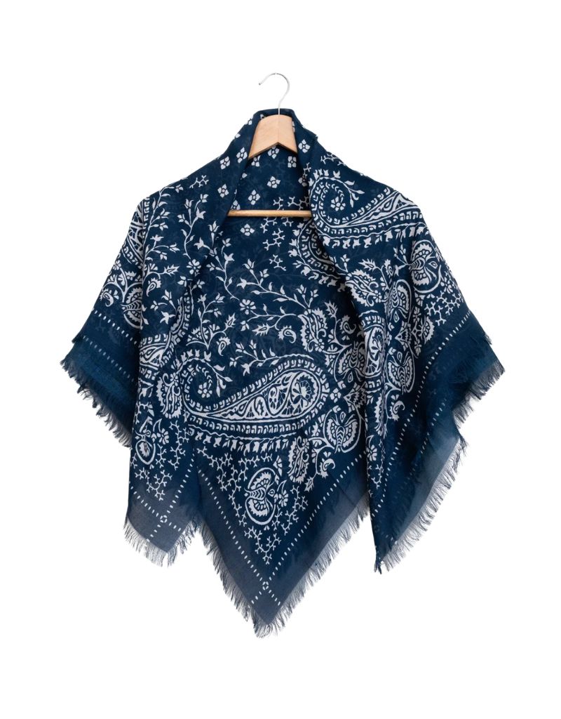 Last Chance Textiles Big Honcho Bandana Paisley in Navy