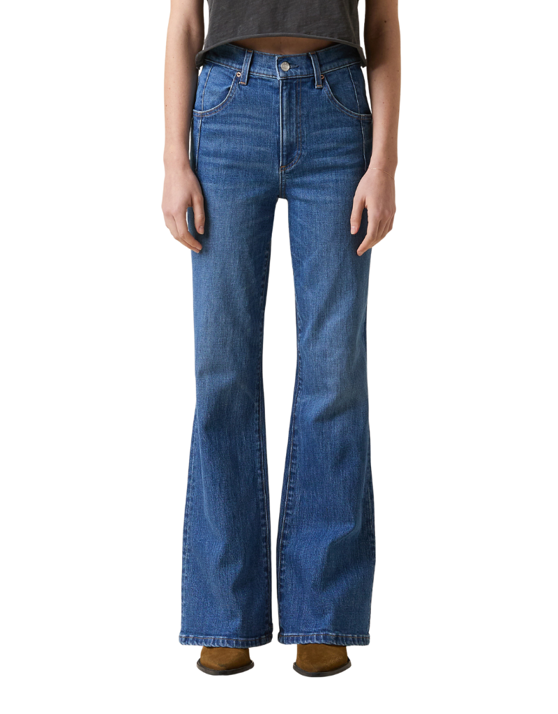 Le Jean Farrah Flare High Rise Bohemian Blue