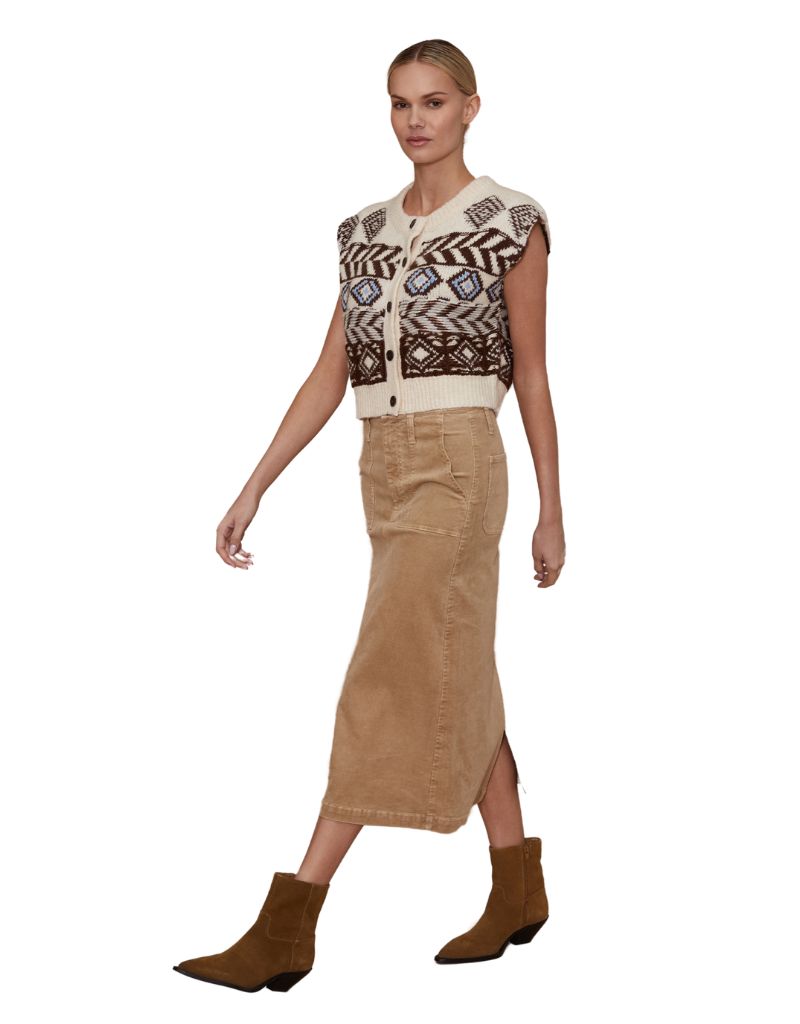 Le Jean Jocelyn Skirt Sandwashed Caramel