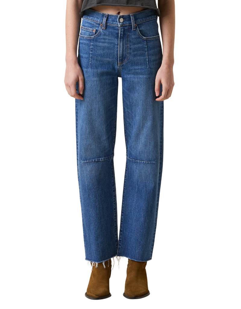 Le Jean Pixie Ankle Fray Mid Rise Bohemian Blue