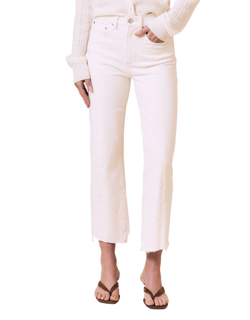 Le Jean Reworked 90's Straight Ankle High Rise Bone