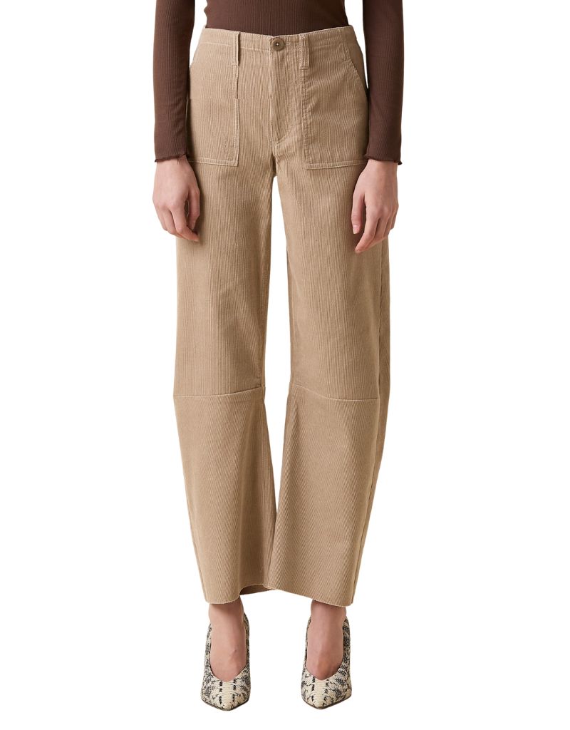 Le Jean Utility Soft Barrel Corduroy Beige