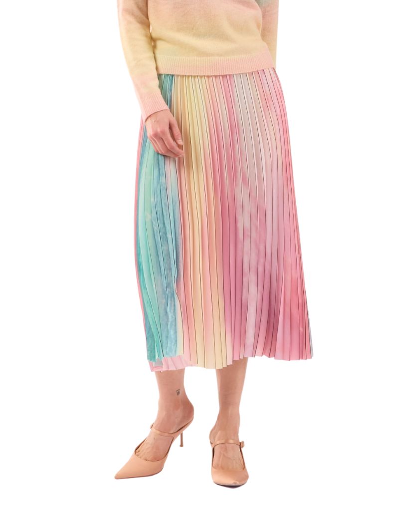Le Superbe Scattered Clouds Pleated Skirt Sparkling Surf
