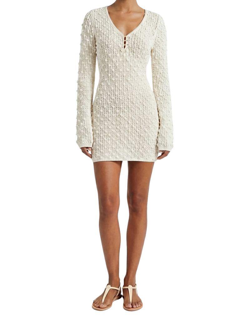 Le Superbe Sunbeam Mini Caftan White