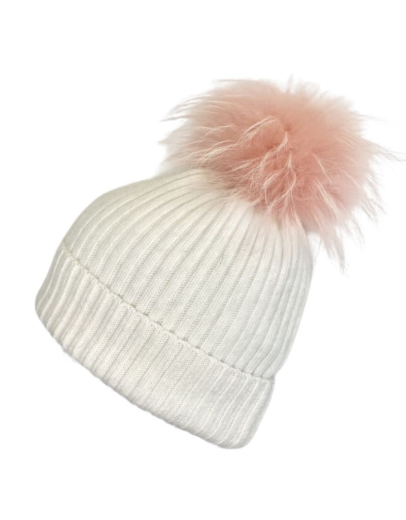 Linda Richards HA-62W Mohair Wool Hat Bubble Gum Pom