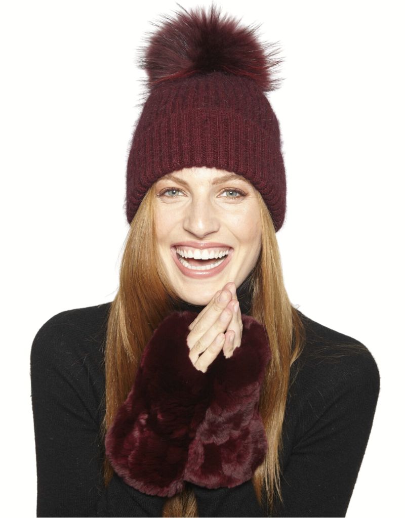 Linda Richards HA-62 Mohair Wool Hat Wine