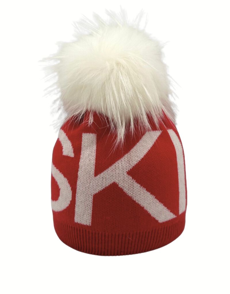 Linda Richards HA-71 Ski Wool Blend Angora Hat Red