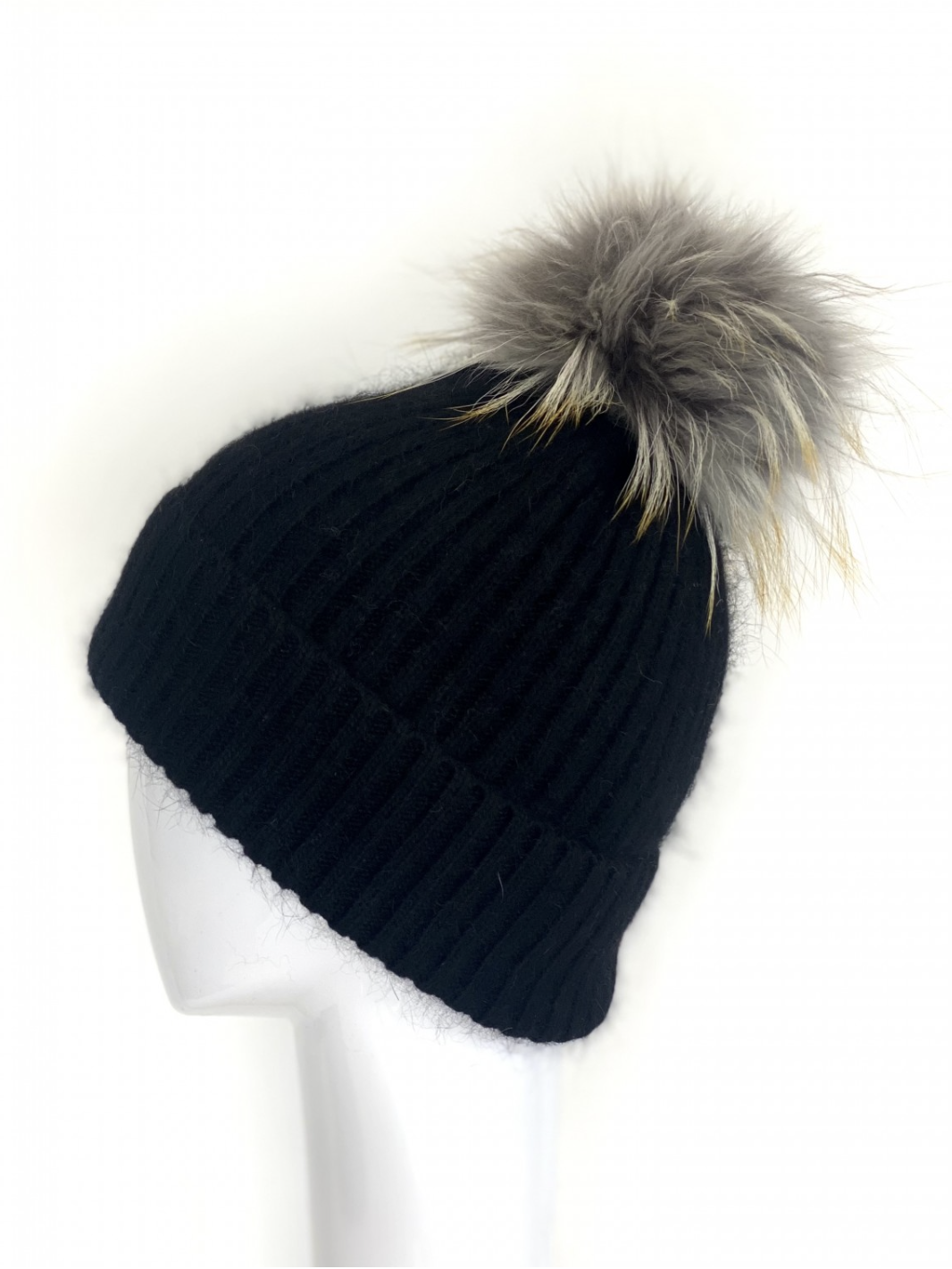 Linda Richards | HA 62BLK Pom Pom Hat Black/Dove Grey display picture 1