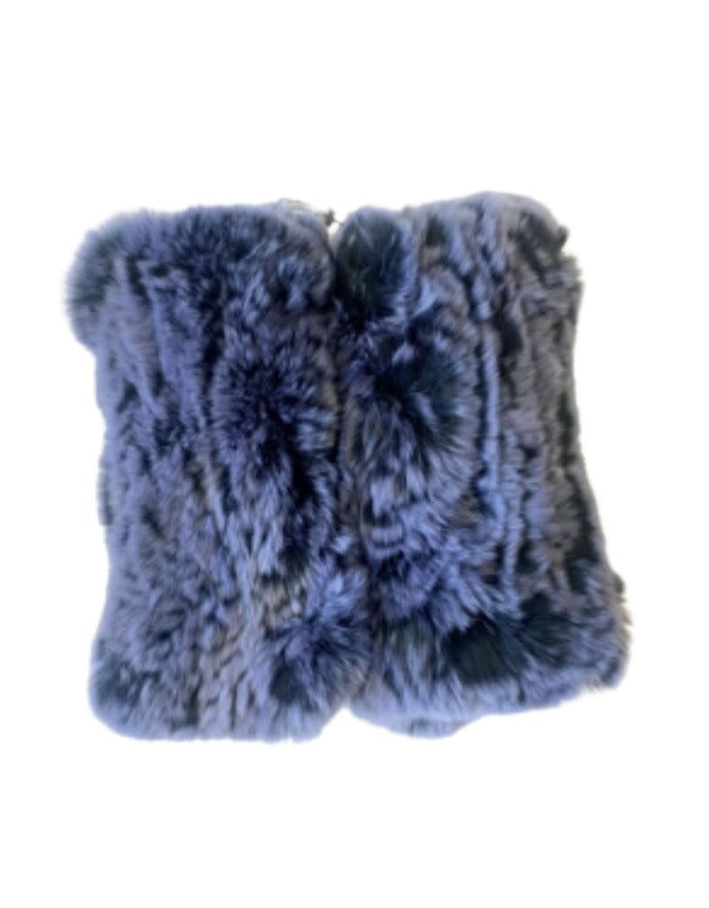 Linda Richards HW-01 Indigo fur hand warmers