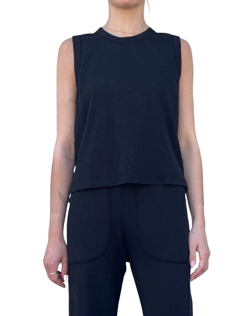 Liv Tank in Supima Slub Black