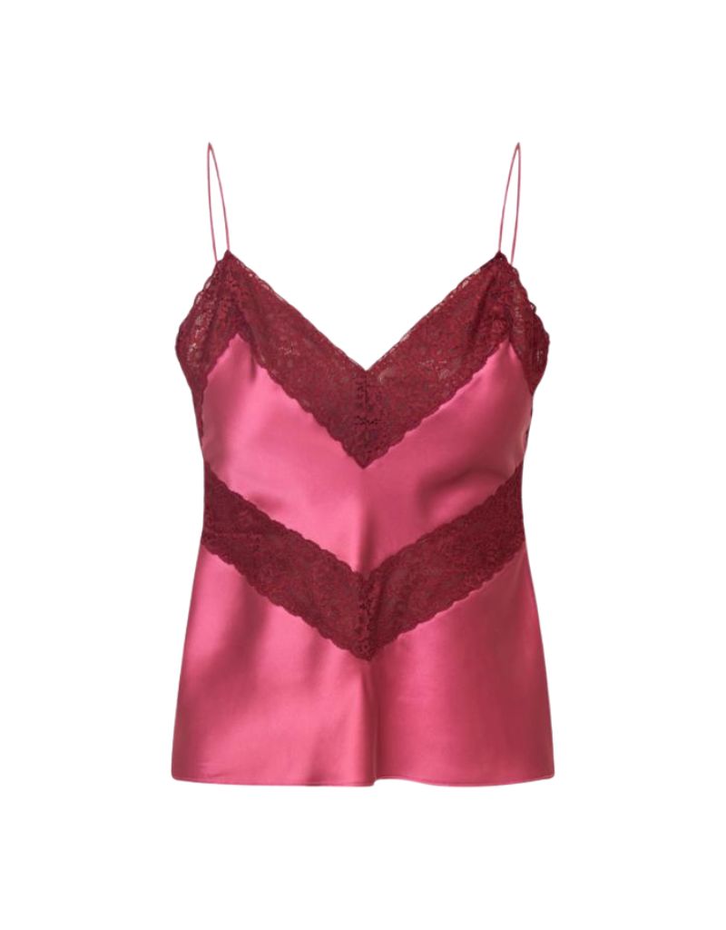 LoveShackFancy Brimsley Top Deep Rose
