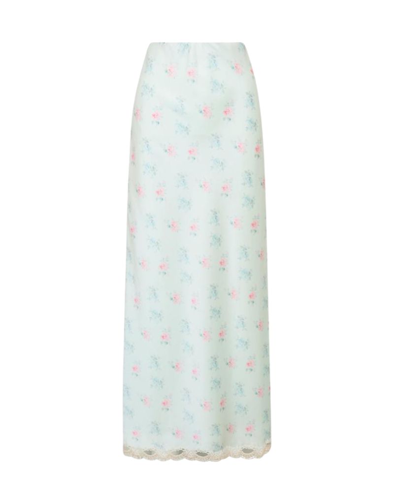 LoveShackFancy Castle Skirt Eucalyptus