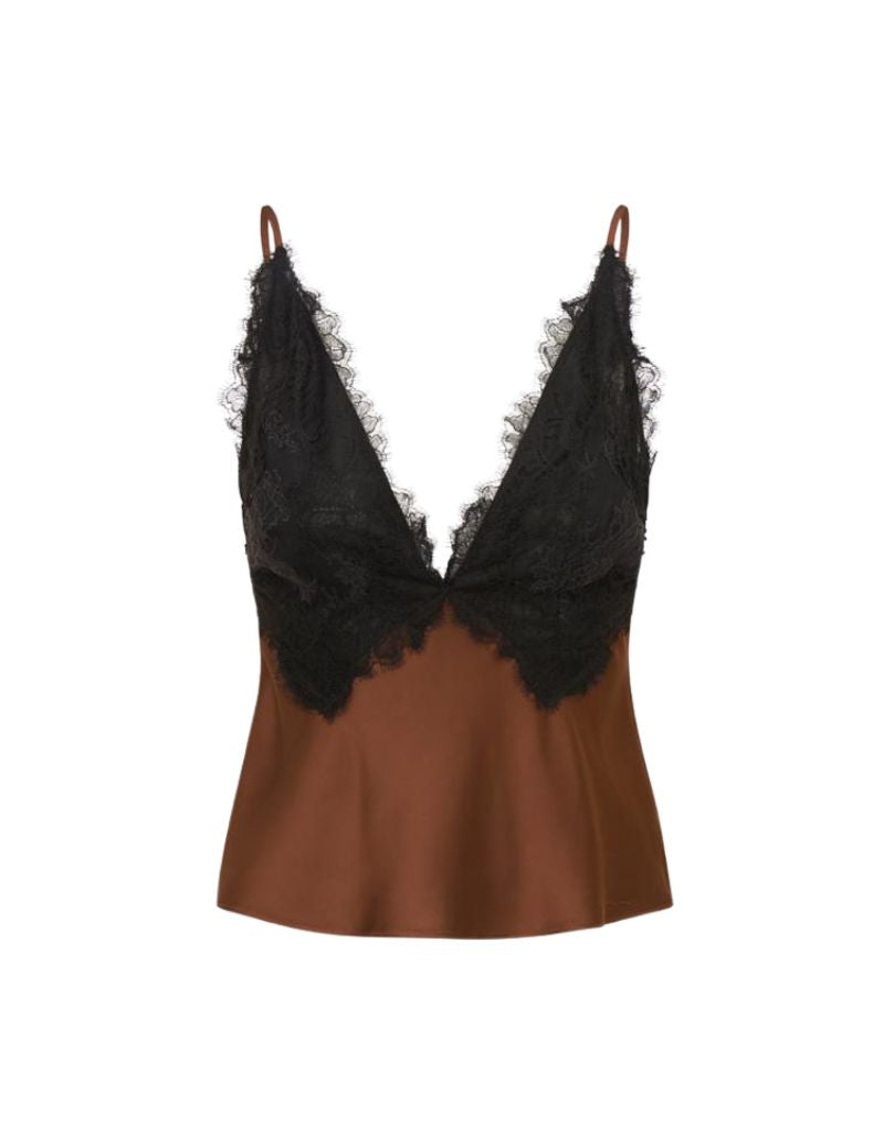 LoveShackFancy Elloryn Top Chocolate Brown