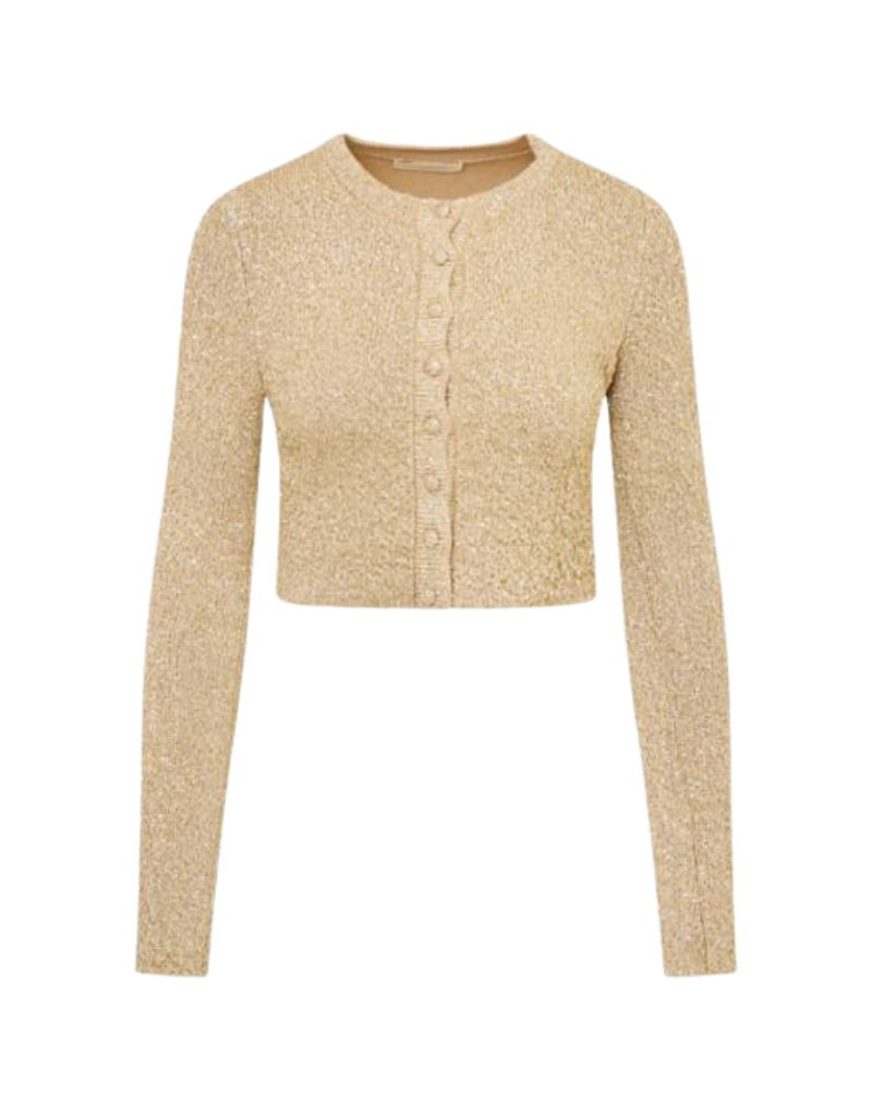 LoveShackFancy Ferra Cardigan Honey Gold