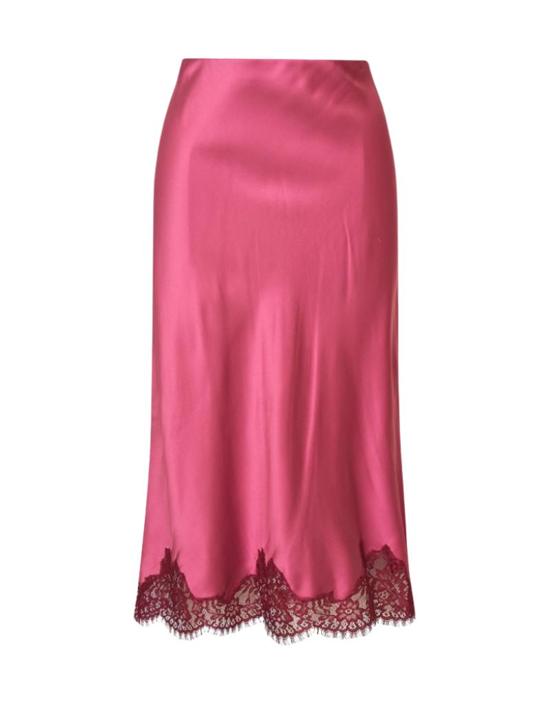LoveShackFancy Malina Skirt Deep Rose