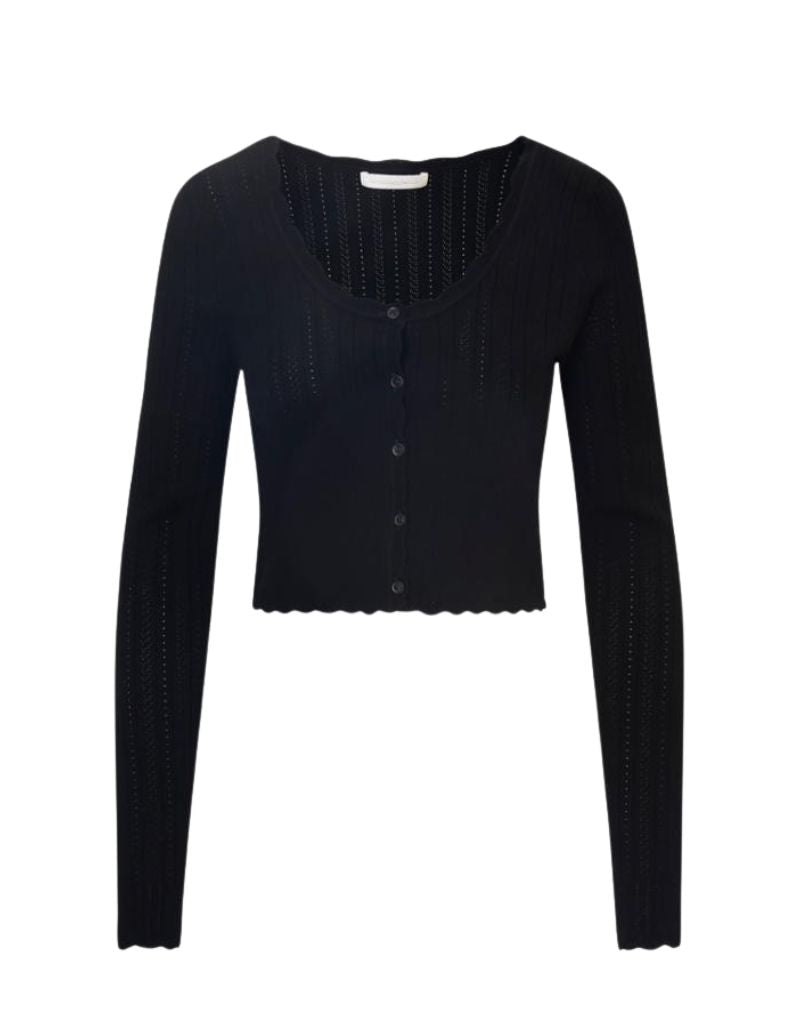 LoveShackFancy Martti Cardigan Black