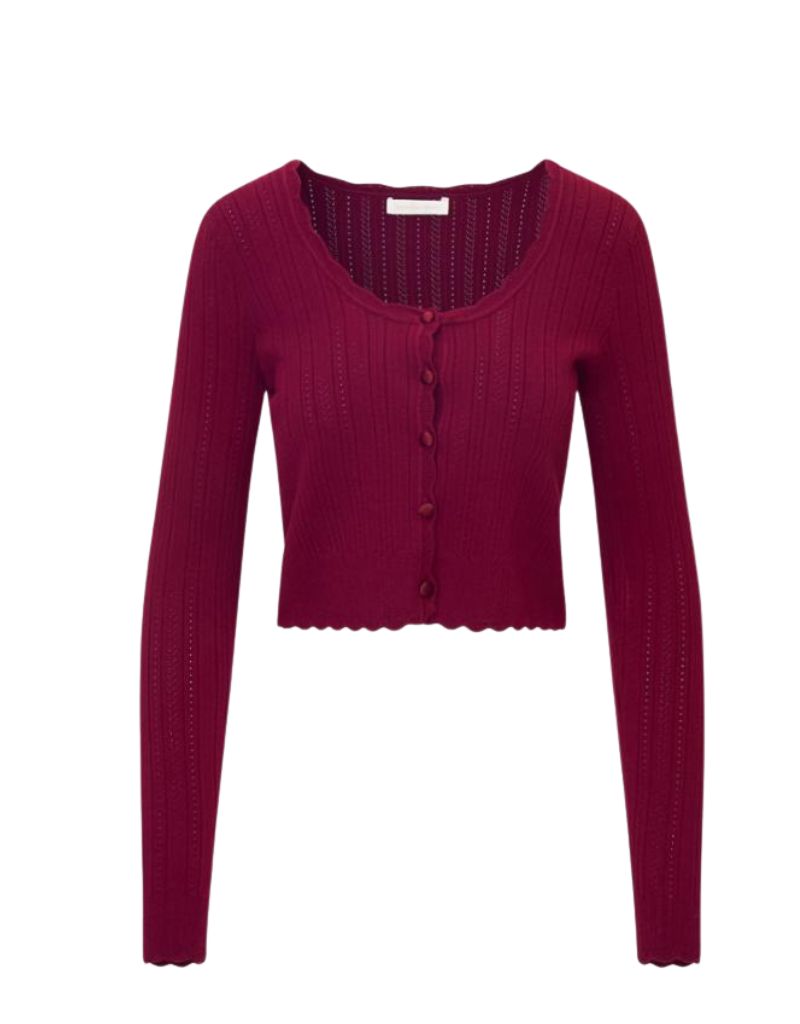 LoveShackFancy Martti Cardigan Spiced Berry